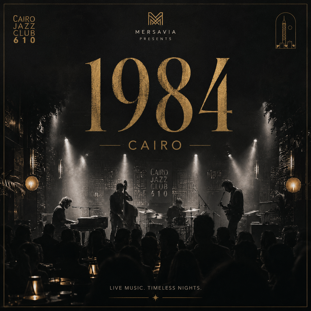 Mersavia illustrative visual for the 1984 live music event
