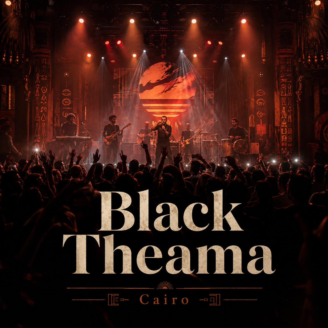 Mersavia illustrative visual for Black Theama live in Cairo