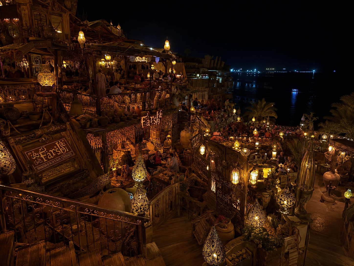 Farsha Cafe evening in Sharm El Sheikh