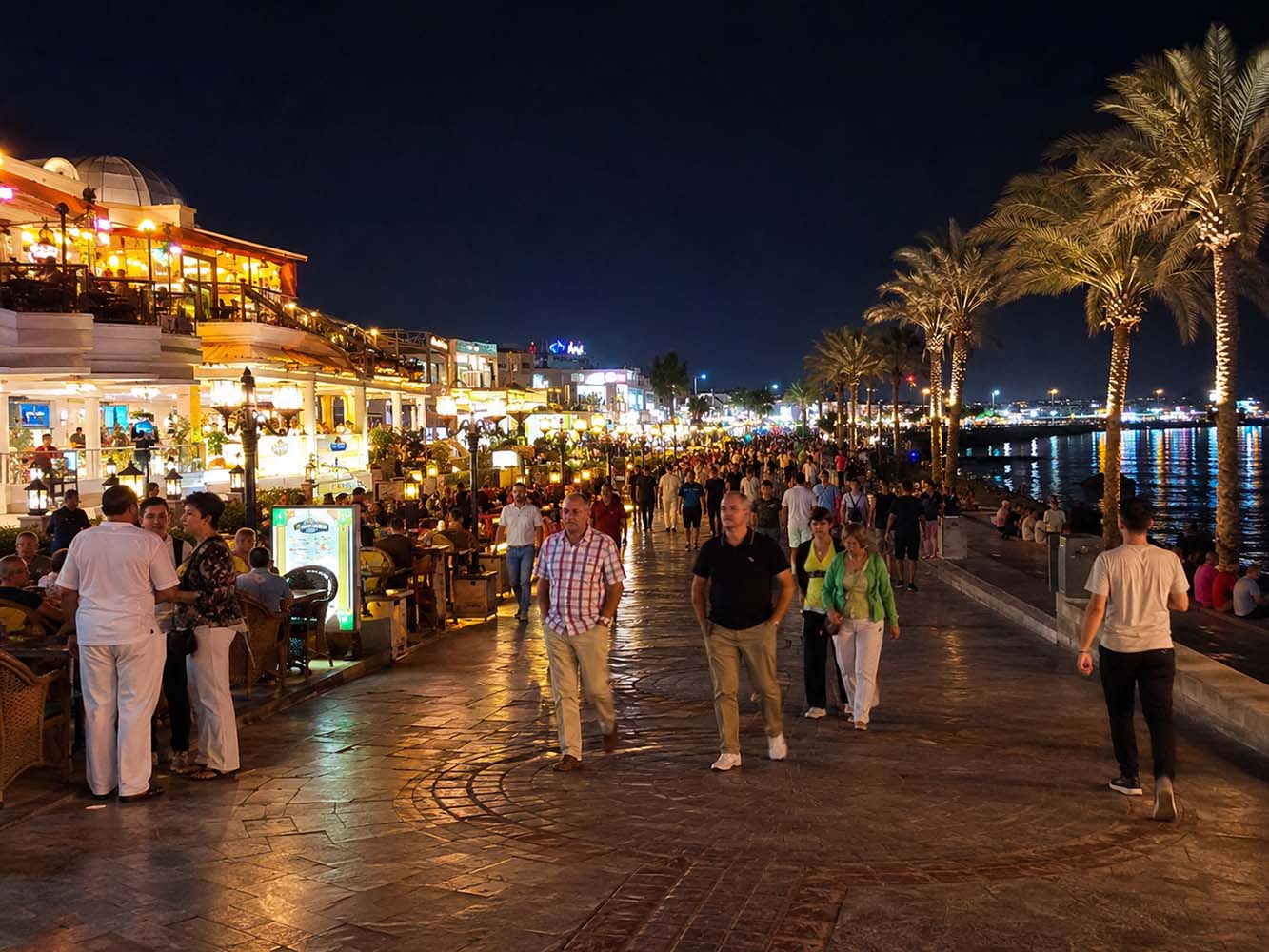 Naama Bay night walk in Sharm El Sheikh