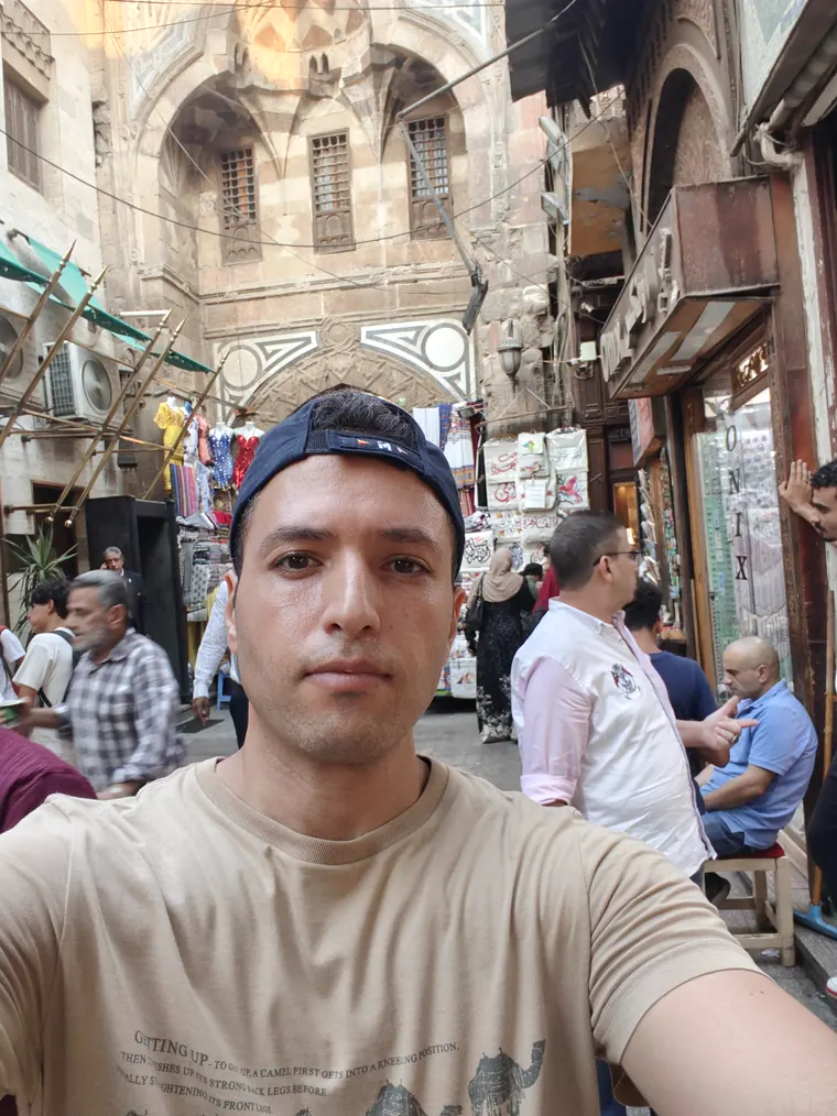 Latfi on a busy Islamic Cairo street