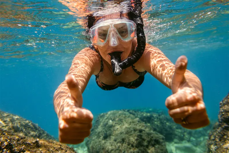 Snorkeling excursion in clear Red Sea water